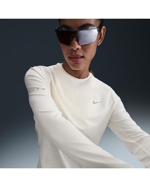 Nike Blue Swift Dri-Fit Uv Long-Sleeve Crew-Neck Running Top