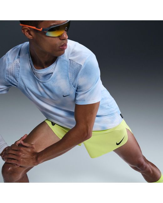 Nike Blue Aeroswift Dri-Fit Adv 4" Brief-Lined Running Shorts for men