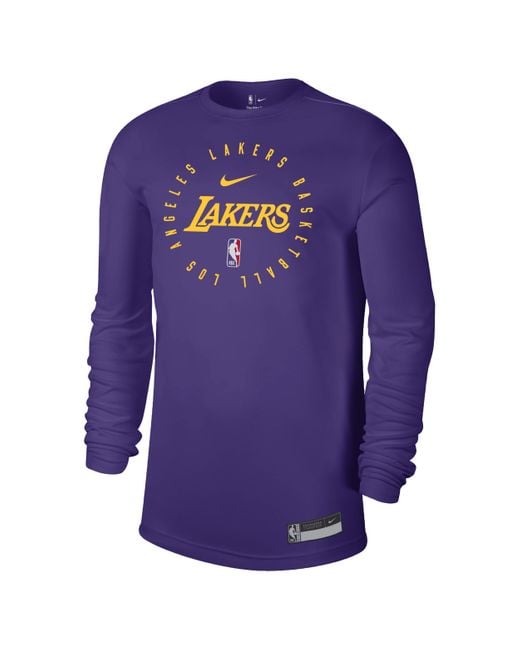 Nike Los Angeles Lakers Dri Fit Nba Long Sleeve T Shirt in Blue for Men Lyst UK