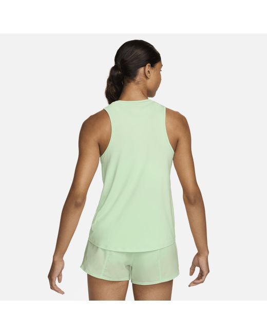 Nike Green One Graphic Running Tank Top Polyester