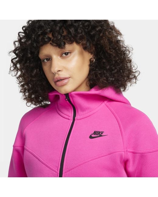 Nike Sportswear Tech Fleece Windrunner Hoodie Met Rits in het Pink