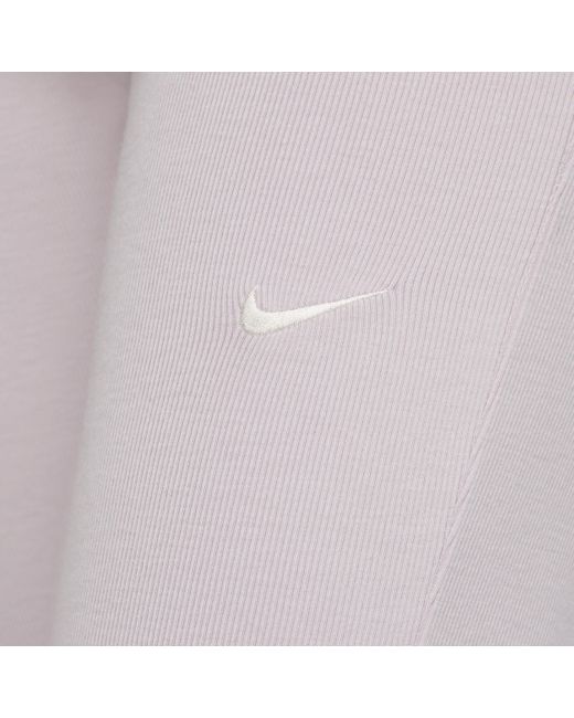 Nike Sportswear Chill Knit Tight Mini-rib Flared Leggings in Purple | Lyst