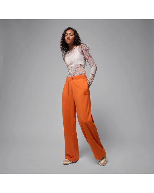 Nike Orange Nike Flight Fleece French Terry Open-Hem Trousers