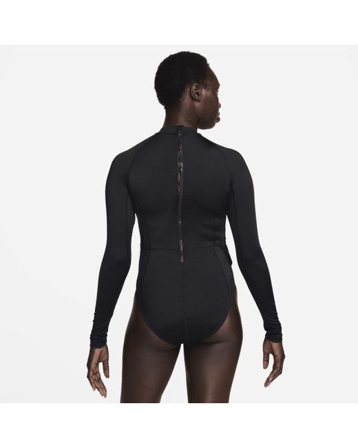 Nike Blue Swim Hydralock Fusion Long-sleeve One-piece Swimsuit