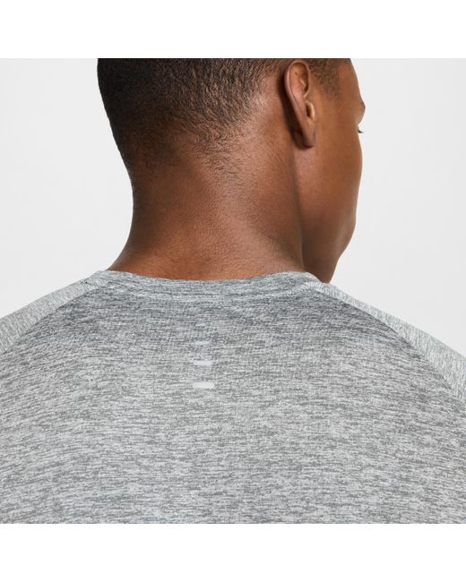 Nike Gray Stride Dri-Fit Adv Short-Sleeve Running Top for men
