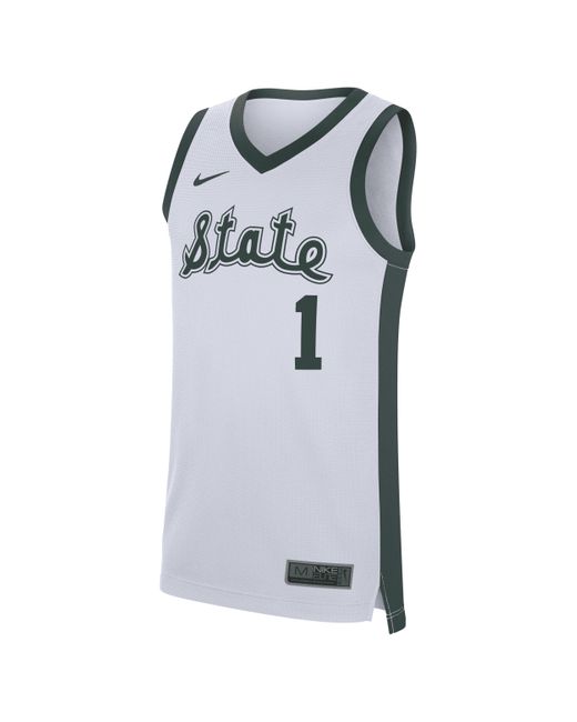 Nike College Replica Retro (michigan State) Basketball Jersey In White ...