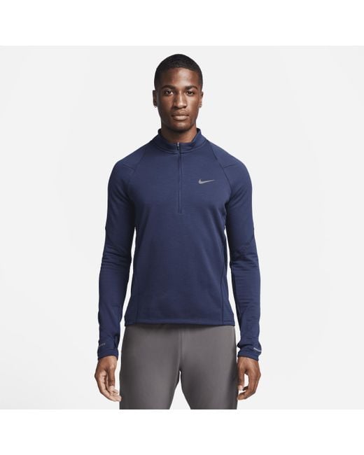 Nike Blue Repel Therma-fit 1/2-zip Running Top Polyester for men