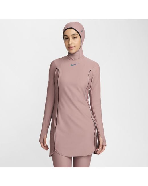 Nike Pink Swim Victory Full-Coverage Dress