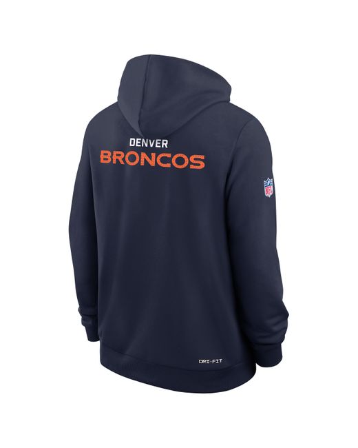 Nike Blue Denver Broncos Initial Home Sideline Dri-Fit Nfl Pullover Hoodie for men