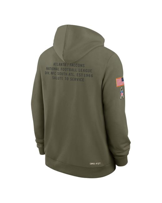 Nike Green San Francisco 49Ers Salute To Service Sideline Dominant Force Dri-Fit Nfl Pullover Hoodie for men
