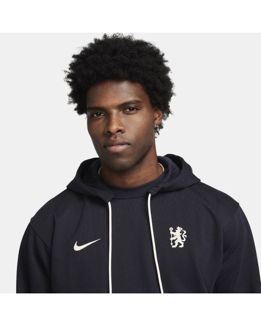 Nike Blue Chelsea F.c. Standard Issue Dri-fit Football Pullover Hoodie Cotton for men