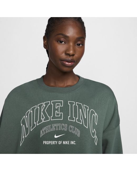 Nike Green Sportswear Phoenix Fleece Over-oversized Crew-neck Sweatshirt