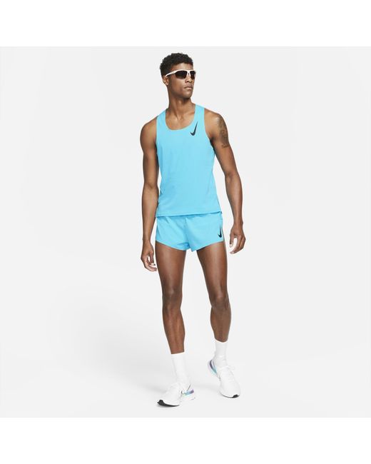 Nike Synthetic Aeroswift Running Singlet in Blue for Men | Lyst Australia