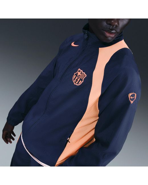 Nike Fc Barcelona Soccer Total 90 Soccer Track Jacket in Blue for