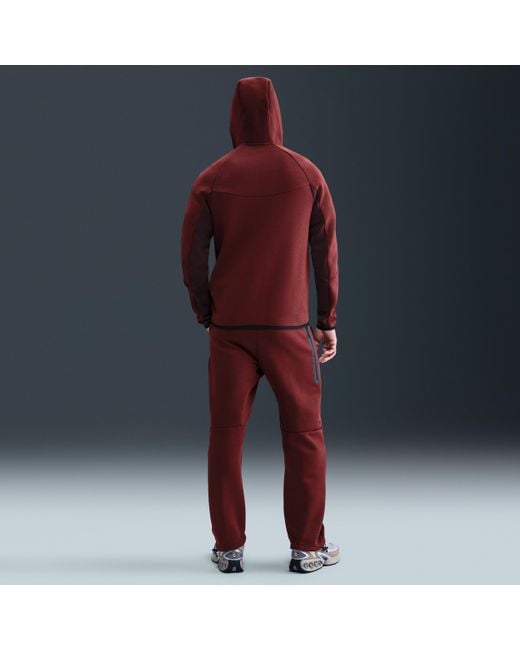 Nike Red Tech Open-Hem Fleece Pants for men