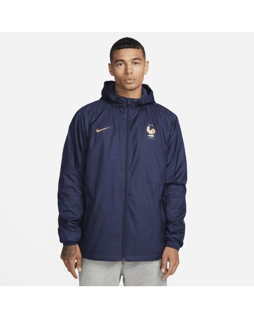 Nike Fff Strike Dri-fit Hooded Football Jacket in Blue for Men | Lyst