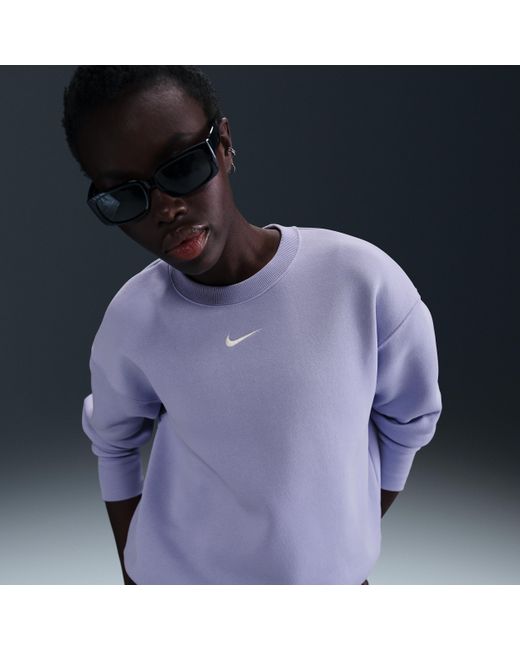 Nike Blue Sportswear Phoenix Fleece Oversized Crew-Neck Sweatshirt