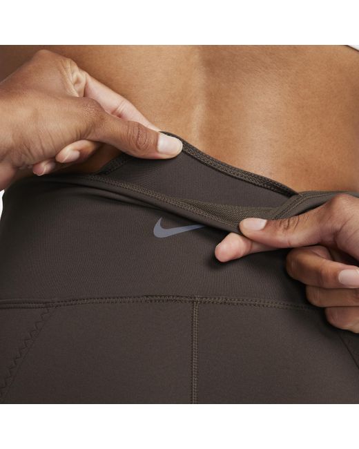 Nike One Lange legging Met Hoge Taille En Splitjes In De Zoom in het Brown