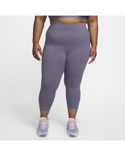 Nike Purple One High-waisted 7/8 Leggings With Pockets (plus Size)