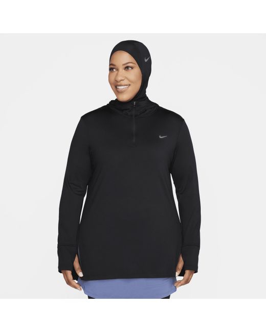 Nike Black Dri-fit Swift Uv Hooded Running Jacket 50% Recycled Polyester