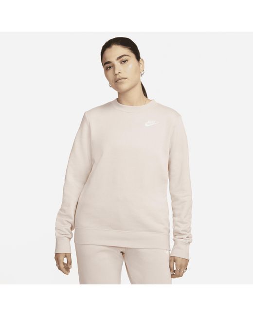 Nike Sportswear Club Fleece Crew-neck Sweatshirt In Pink, in Natural | Lyst