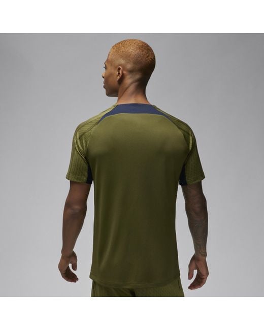 Nike Green Paris Saint-germain Strike Fourth Jordan Dri-fit Soccer Knit Top for men
