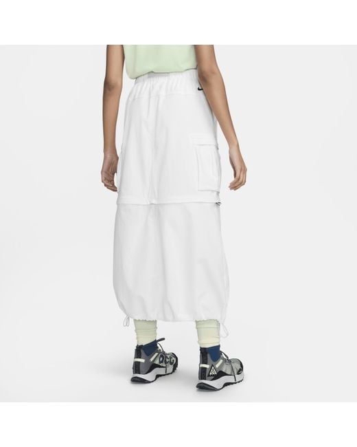 Nike White Acg 'smith Summit' Zip-off Skirt Polyester