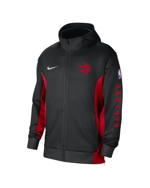 Nike Black Toronto Raptors Showtime Dri-fit Nba Full-zip Hoodie 50% Recycled Polyester for men