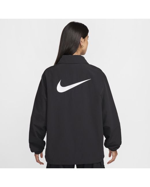 Nike Black Sportswear Essential Oversized Uv Woven Coaches' Jacket