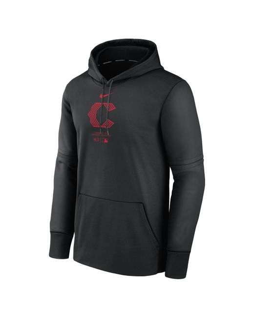 Nike Black Cincinnati Reds City Connect Practice Therma Mlb Pullover Hoodie for men