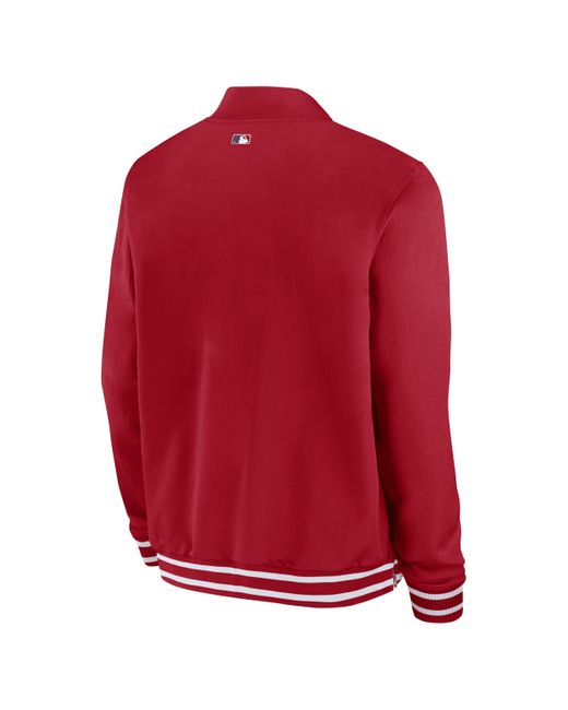 Nike Red St. Louis Cardinals Authentic Collection Mlb Full-zip Bomber Jacket for men