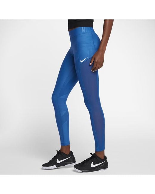 Nike Synthetic Court Power Women's Tennis Tights in Blue | Lyst