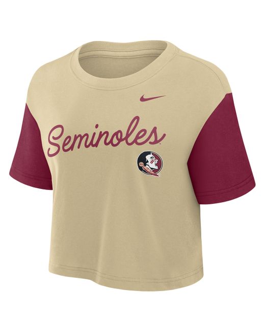 Nike Natural Florida State Script Dri-Fit College Cropped T-Shirt
