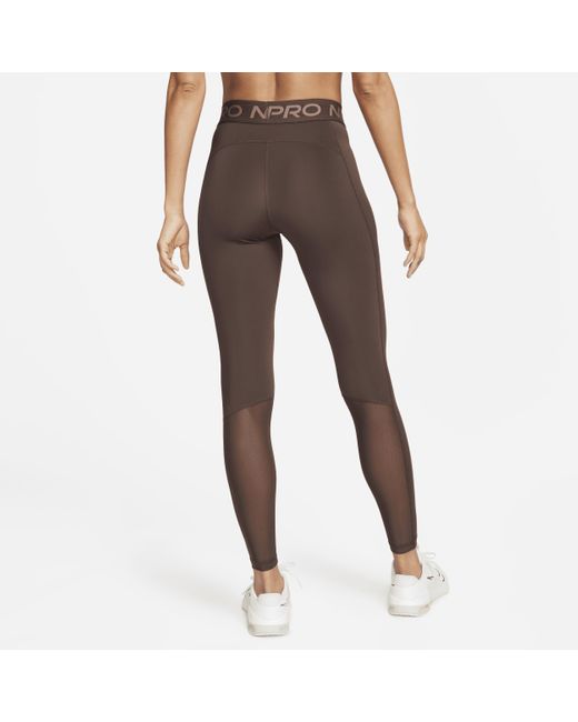 Nike Pro Mid-rise Mesh-panelled leggings 50% Recycled Polyester in