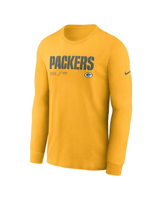 Nike Drifit Infograph Lockup Longsleeve Tshirt in Gold (Yellow) for