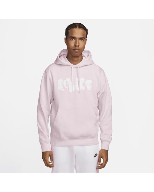 Nike Club Fleece+ Graphic Pullover Hoodie In Pink, for Men | Lyst