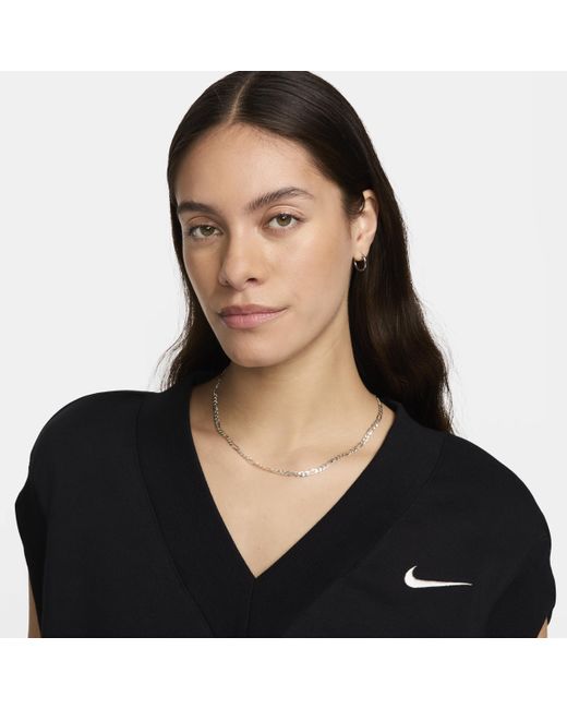 Nike Black Sportswear Phoenix Fleece Oversized Gilet Polyester