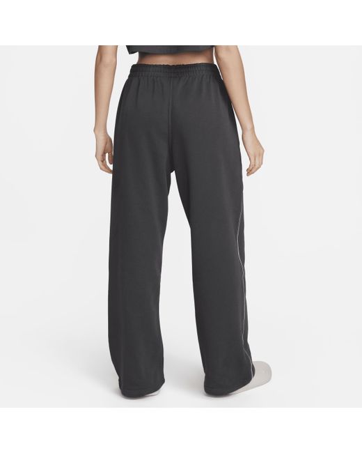 Nike Gray Sportswear Straight-leg French Terry Trousers Cotton