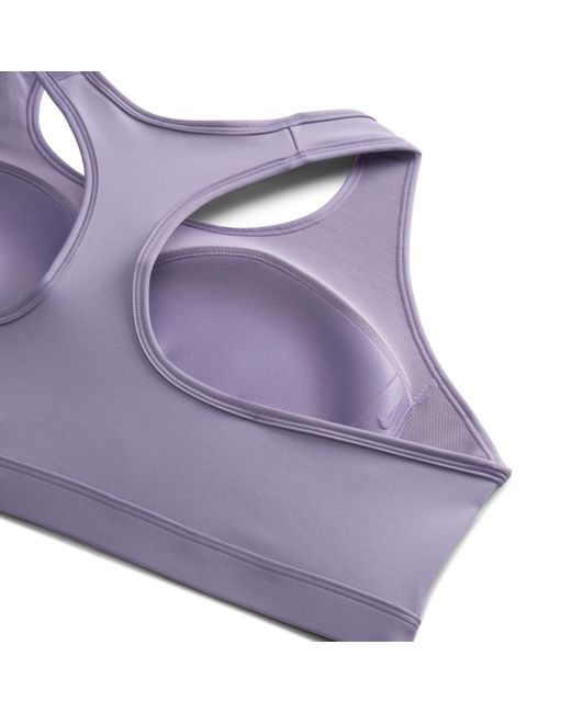 Nike Purple Swoosh Medium Support Padded Sports Bra (plus Size)