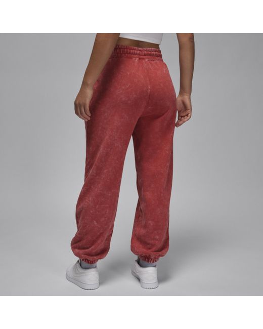 Nike Red Jordan Flight Fleece Washed Fleece Trousers Polyester