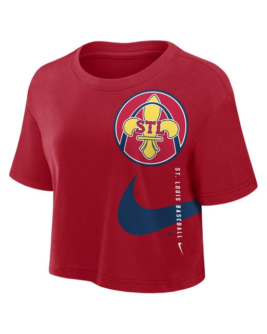 Nike Red St. Louis Cardinals City Connect Dri-fit Mlb Cropped T-shirt