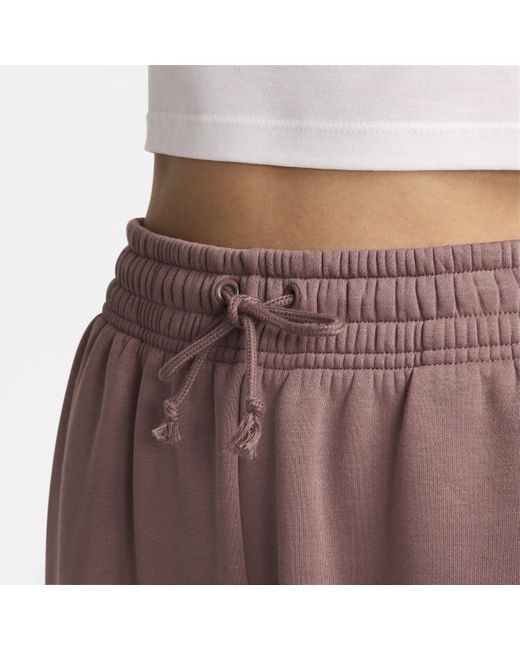 Nike Purple Sportswear Phoenix Fleece High-waisted Oversized Tracksuit Bottoms Polyester