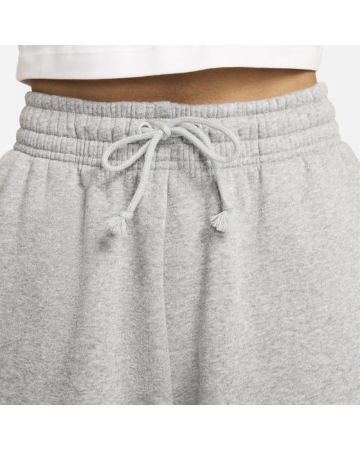 Nike Gray Sportswear Phoenix Fleece High-waisted Oversized Tracksuit Bottoms Polyester