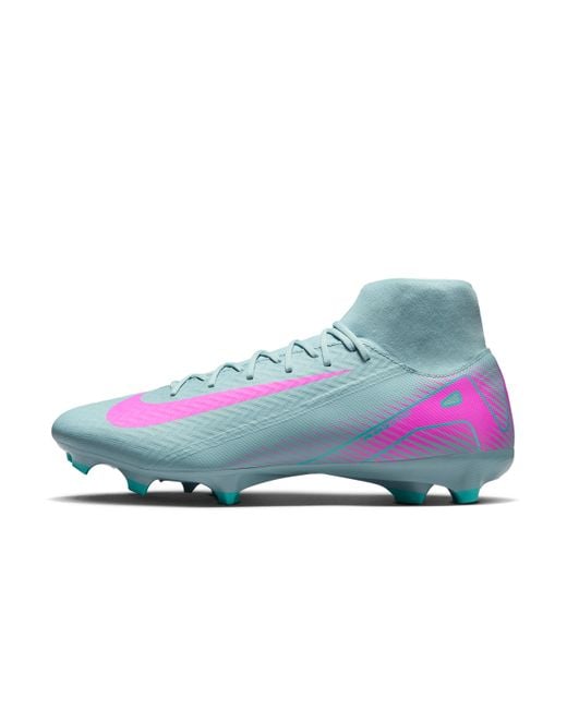 Nike Blue Mercurial Superfly 10 Academy Multi-Ground High-Top Soccer Cleats for men