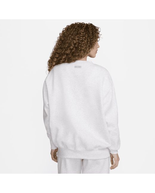 Nike White Sportswear Phoenix Fleece Oversized Crew-neck Logo Sweatshirt