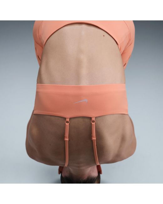 Nike One Keyhole Padded Sport-Bh Met Hoge Hals En Lichte Ondersteuning in het Blue