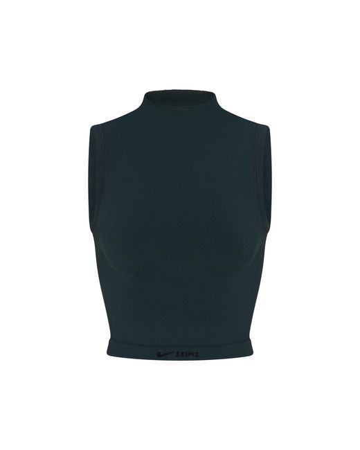 Nike Green Skims Vintage Seamless Mock-Neck Long-Line Bra