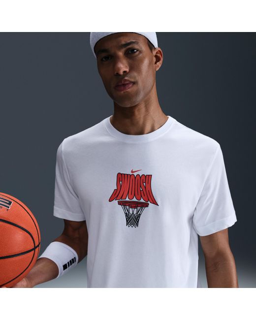 Nike White Dri-Fit Basketball T-Shirt for men
