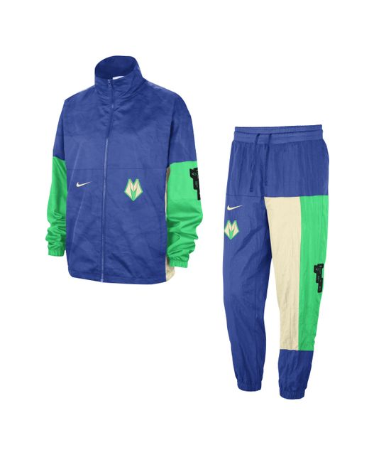 Nike Blue Milwaukee Bucks Starting 5 City Edition Nba Courtside Tracksuit Polyester for men