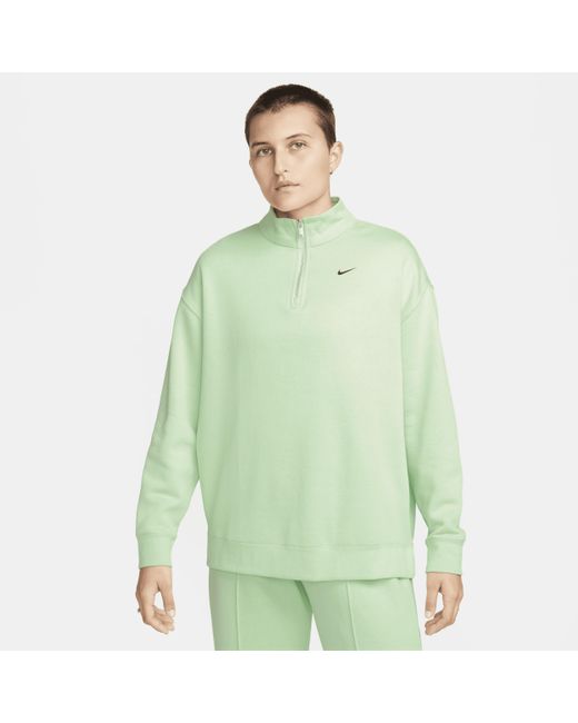 Nike Green Sportswear Oversized 1/4-zip Fleece Top Polyester